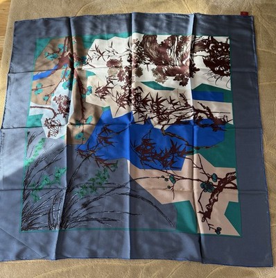 Shang Xia by Hermes Large Silk Scarf Chinese Bamboo and plants motifs