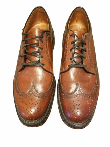 Brown Leather Wingtip Oxford Shoes USA 
