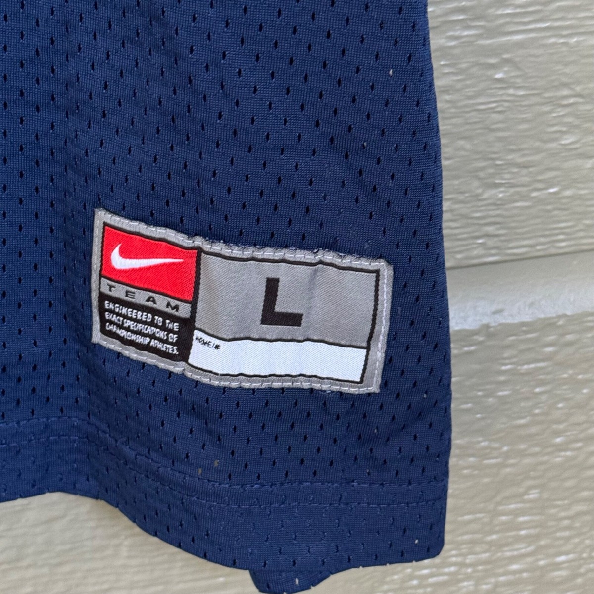 Vintage Nike Team Mesh Football Jersey Navy Blue Yellow #7