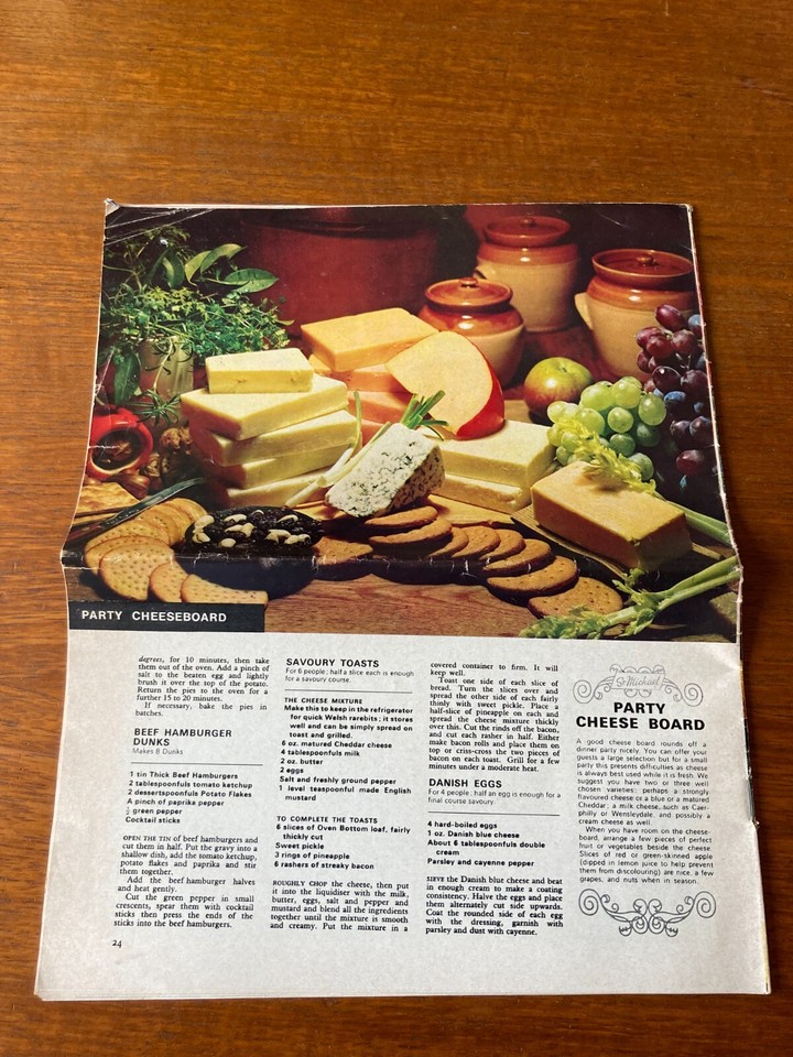 Menu Making With St Michael Foods 1971 Vintage Recipes Brochure eBay