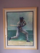 ANDRE DAWSON CHICAGO CUBS WORLD SERIES PAINTING WATERCOLOR LANCE RICHBOURG 