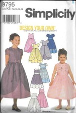 Vtg Simplicity 9795 Girls' Princess Flower Girl Dress - Size 7-14 - UNCUT