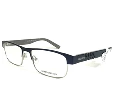 Alberto Romani Eyeglasses Frames AR 4002 BL Black Blue Silver Half Rim 54-17-140