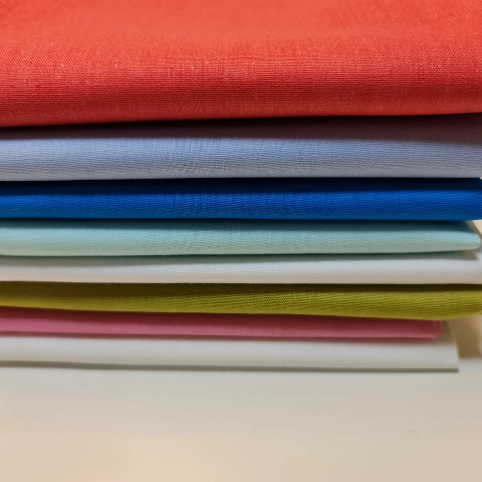 100% Cotton Fabric Plain 8PCS 50x50cm Fat Quarters Quilting Craft Material - Image 4 of 4