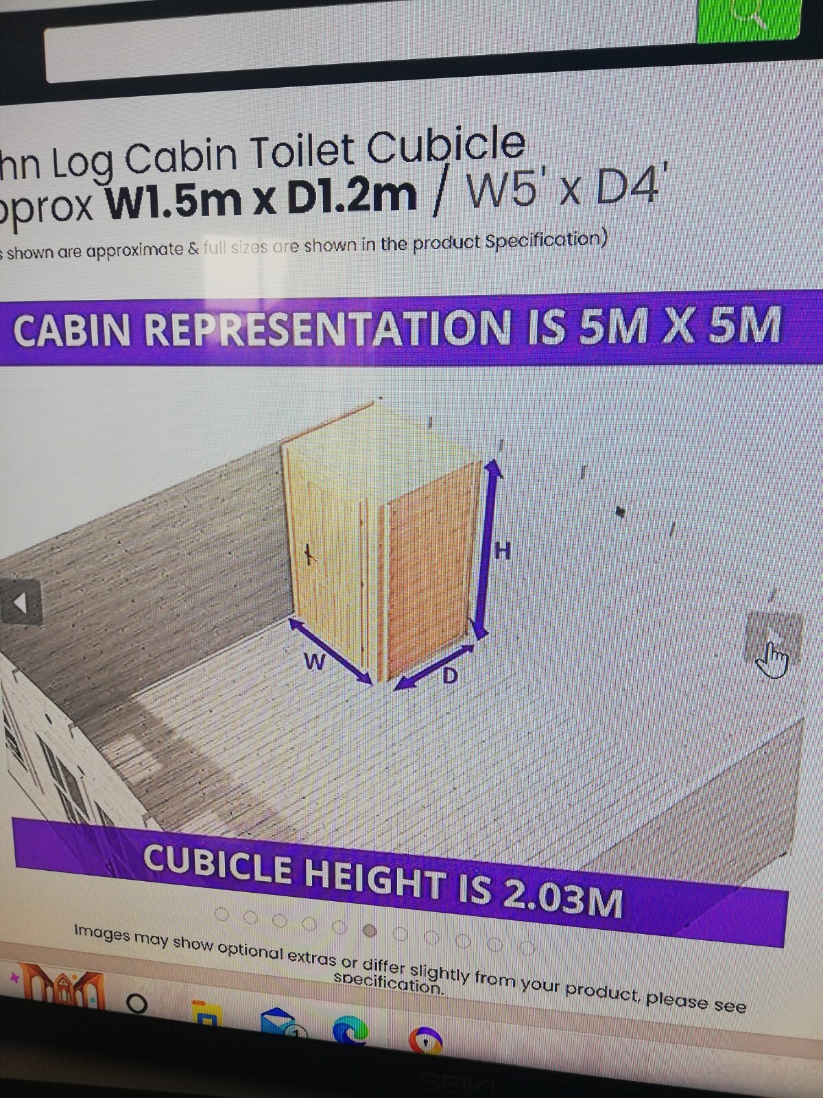 dunster house log cabin toilet cubicle including toilet and wash basin