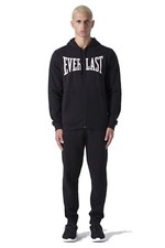 EVERLAST tuta ginnastica uomo completo sport cotone felpato con cappuccio nero