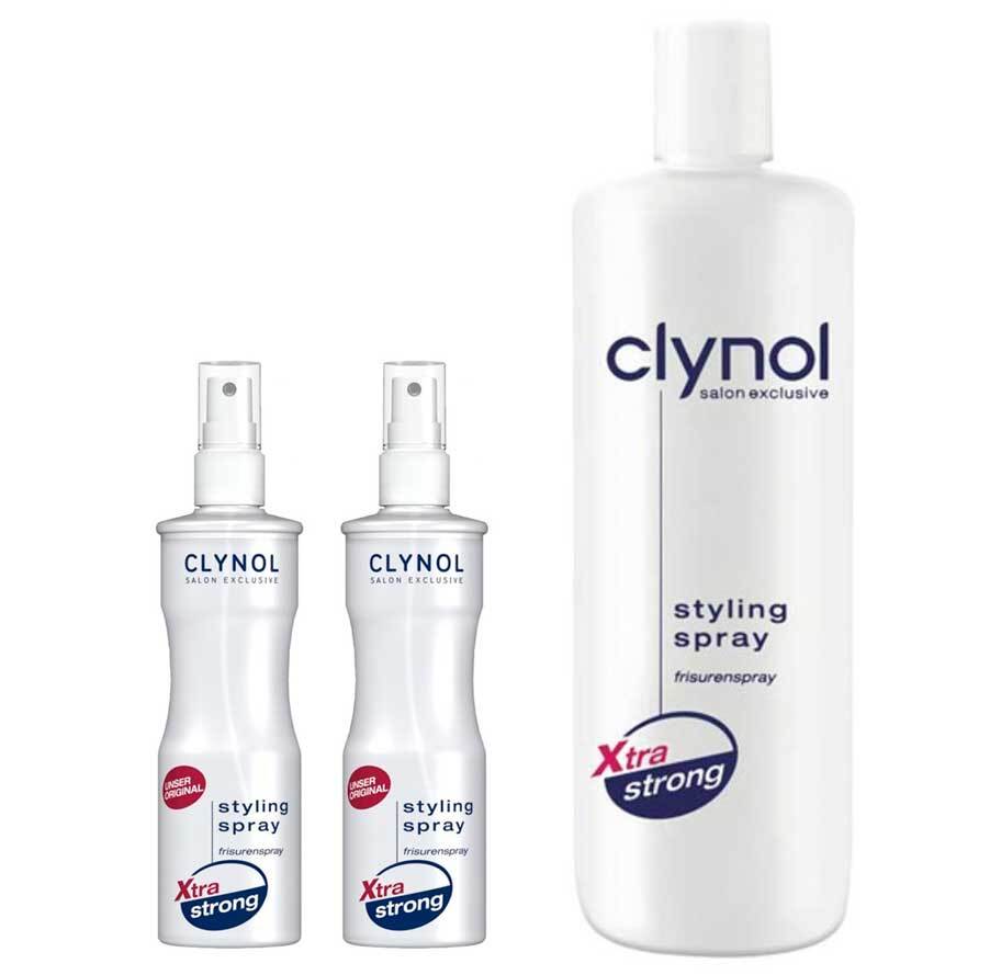 НАБОР спреев для укладки Clynol 2 х 250 мл + 1 х 1000 мл Nachfüllflasche - Очень сильный