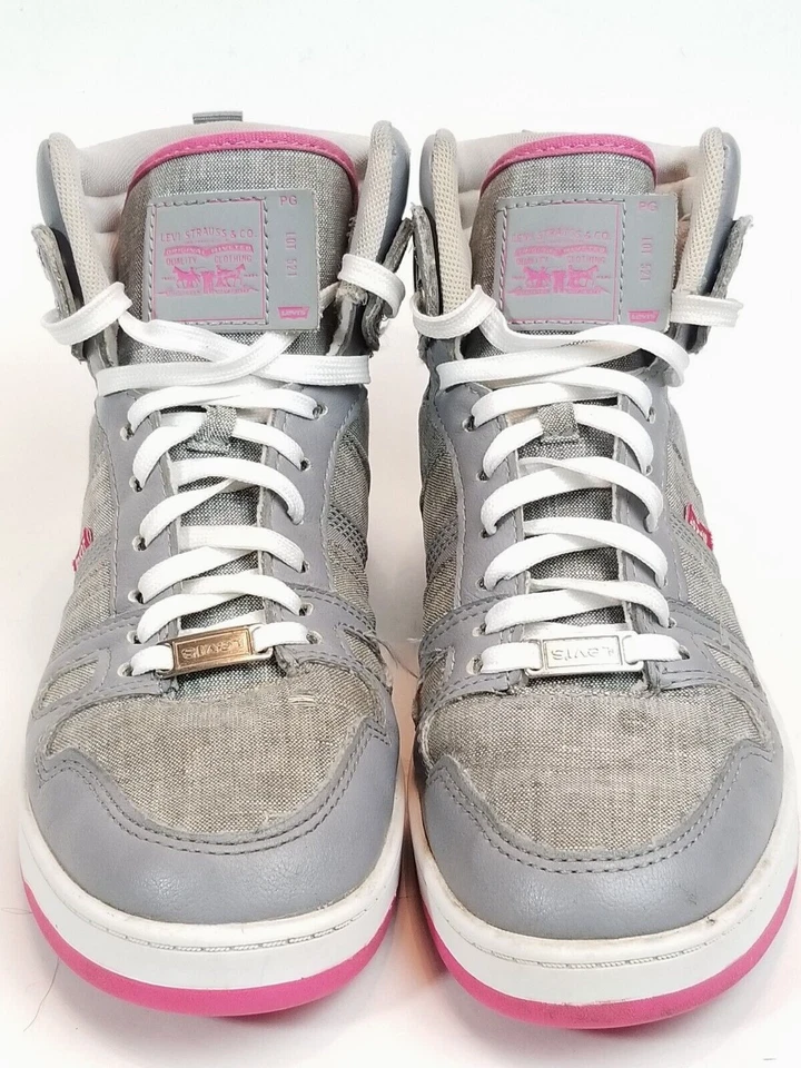 Zapatilla deportiva Levi's para mujer gris 521 Bb alta informal duradera vegana de lona talla 8 Foto 3 de 4