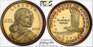 Download 2005-S SACAGAWEA $1 DOLLAR PCGS PR68DCAM PROOF COLOR TONED COIN IN HIGH GRADE | eBay