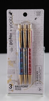 New Yoobi + Harry Potter Pen Pack -  3 Ballpoint Pens for Back to School