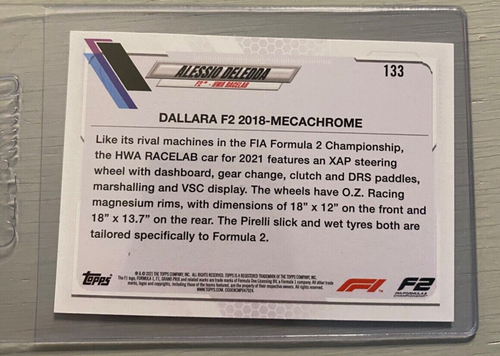 Alessio Deledda - F2 HWA Racelab ('21 Topps #133 Chrome Parallel) - Bild 2 von 2