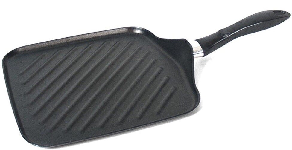 Antiadherente Cuadrado Sartén 27Cm Parrilla Pan Negro Inducción Amistoso