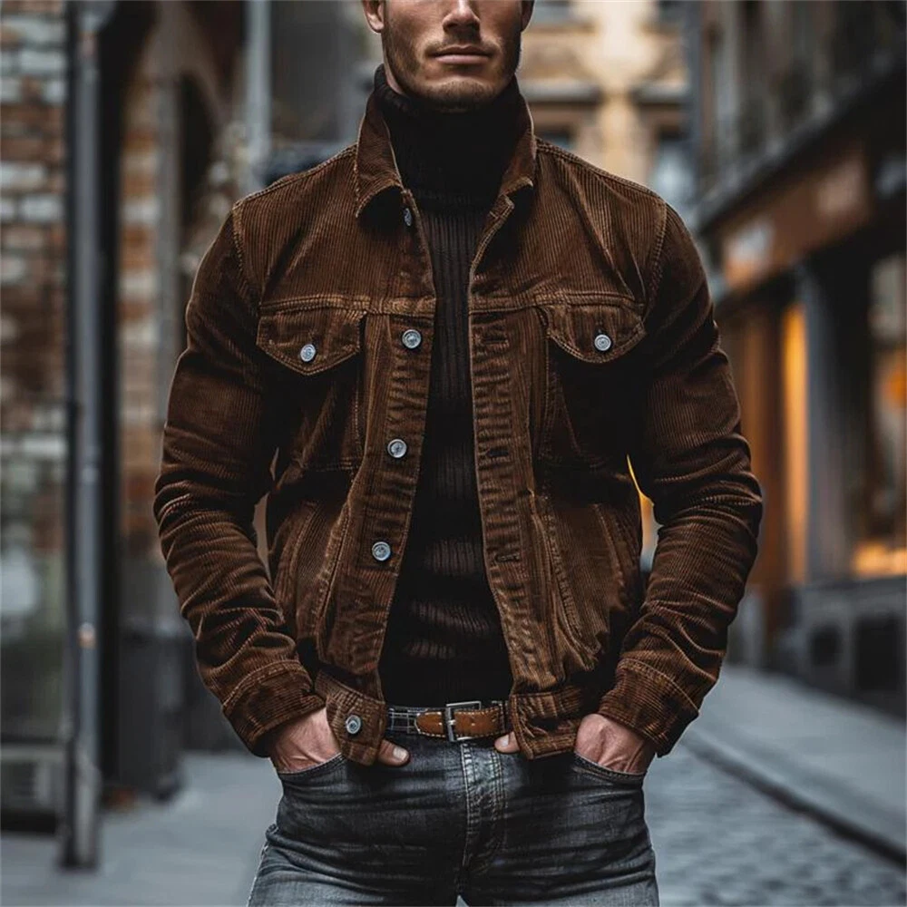Casual Outfits Brown Corduroy Jacket Mens Outfit Men's Corduroy