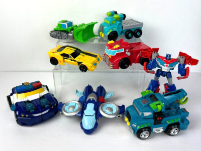 Playskool Heroes Transformers Rescue Bots Lot of 7 Plus Optimus Prime Power Surg
