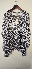 NWT Catherine's 2X-3X Poly Caftan Black White Geometric Lightweight Top MRSP 59
