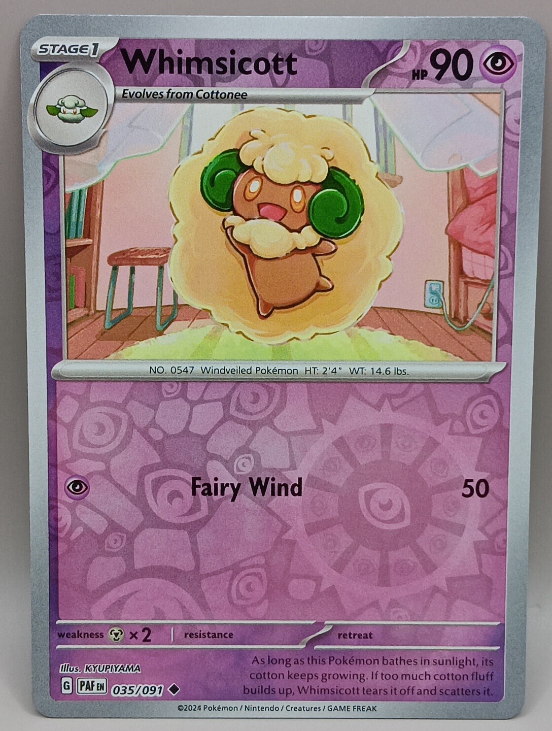 Pokemon - Whimsicott - 035/091 - Reverse Holo - Paldean Fates - NM/M