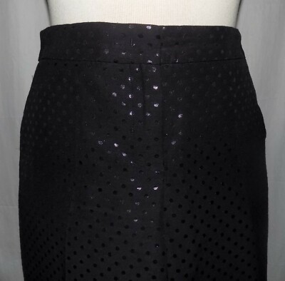 Max Mara Weekend Trouser Pants Black Jacquard Dot Print 