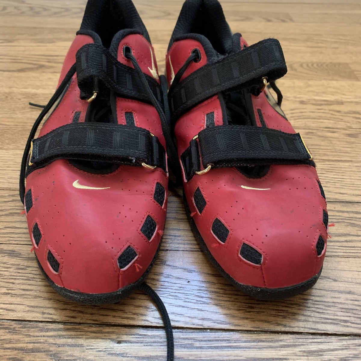 NIKE ROMALEOS 2 WEIGHTLIFTING SHOES RED GOLD 476927-670
