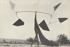 ALEXANDER CALDER Fafnis 15" x 22" Offset Lithograph 1973 Surrealism Black & Whit