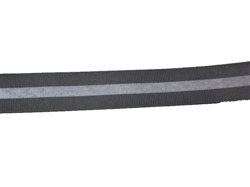 Pewter Grosgrain Ribbon 7/8 inch wide x 4 yards Gray Reflector Stripe B57 - Picture 4 of 5
