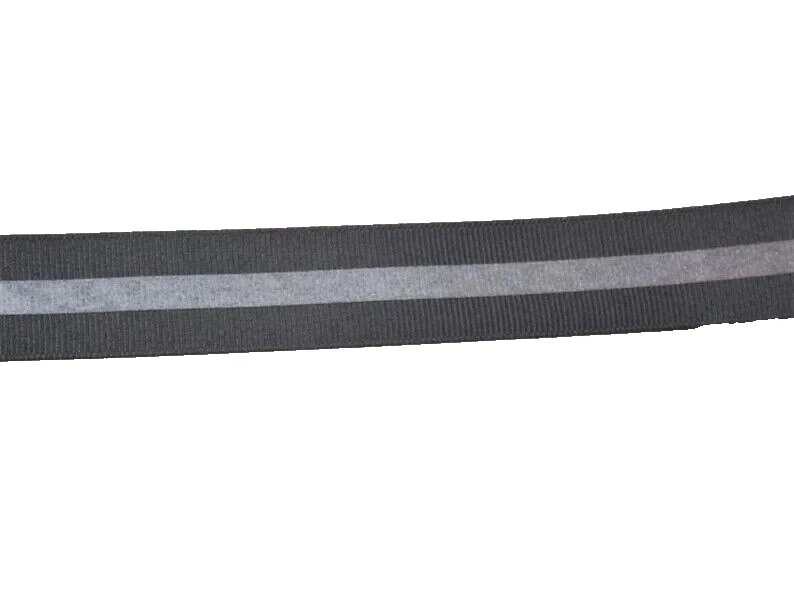Pewter Grosgrain Ribbon 7/8 inch wide x 10 yards Gray Reflector Stripe B10 - Image 4 of 4