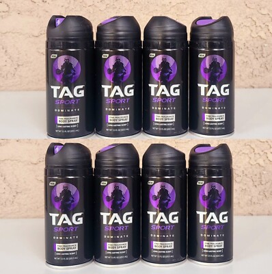 Tag Rtv Spray 8PK TAG SPORT DOMINATE Fine Fragrance Body Spray Long Lasting Scent 3 ...