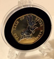 Peter Rabbit 24k Gold Plated 2017 collectable 50p coin