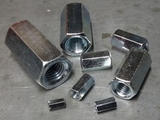 Studding Hex Connector nuts M5 M6 M8 M10 M12 M16 M20 M24 STUD LONG BAR BZP