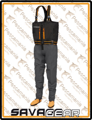 Savage Gear SG8 Chest Reißverschluss Wader Stockingfoot Xxls 45-47/10-12 Grey /