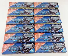 12 Packs JUICY JAY'S  1 1/4 Rolling Papers Blueberry Free Ship