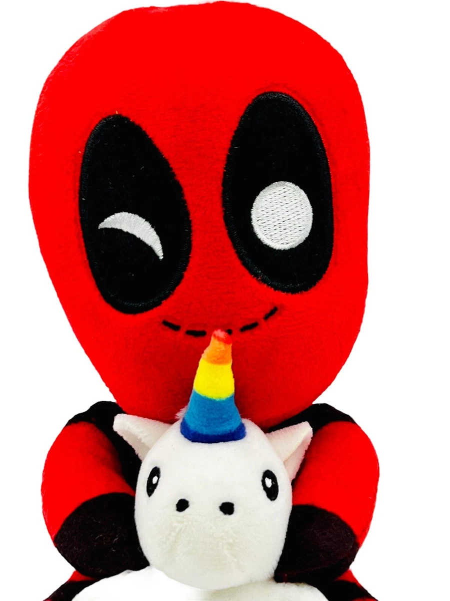 Deadpool riding a unicorn plush discount