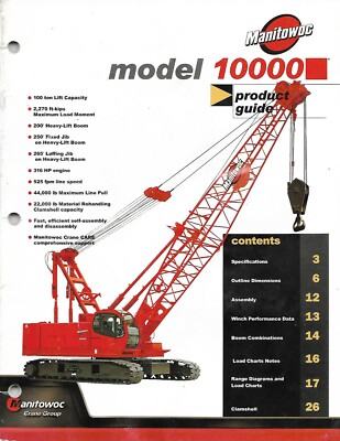 Equipment Brochure - Manitowoc - 10000W - 100 Ton Crane - 2004 (E7060)