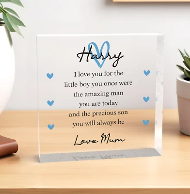 BEECREATIVE GIFTS Son Gift Personalised Son Birthday 18th 21st Son Gift From Mum Dad Keepsake