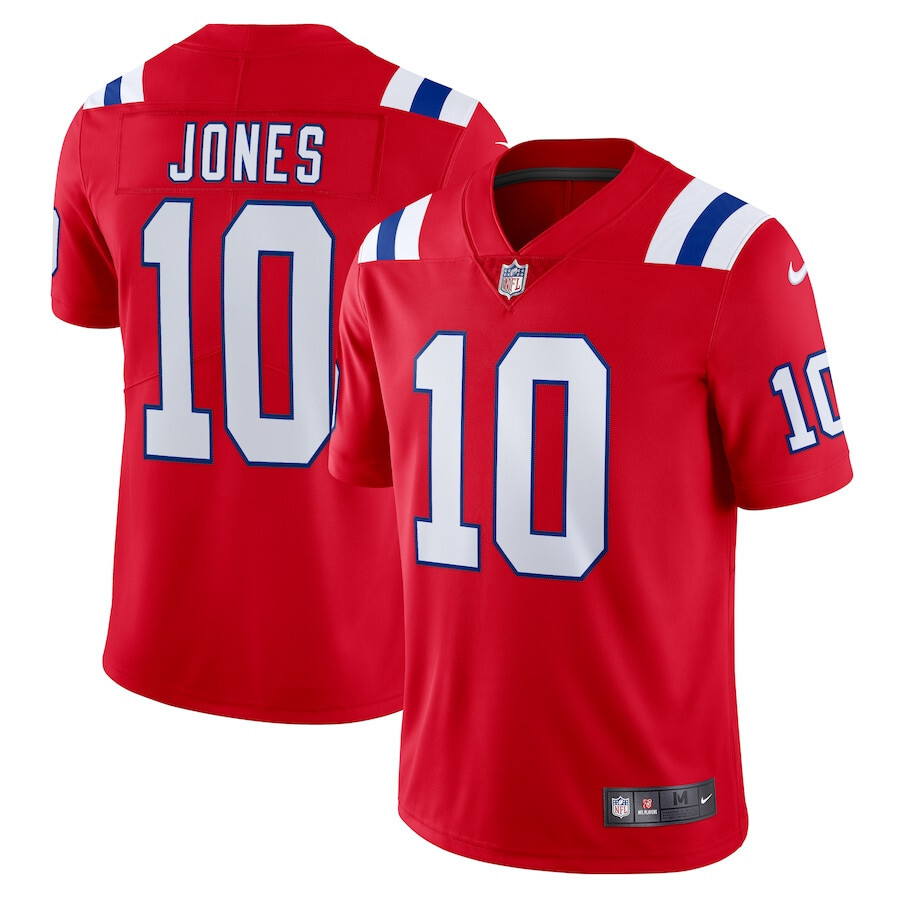 Мужская игровая майка Nike New England Patriots Mac Jones Limited, красная, L