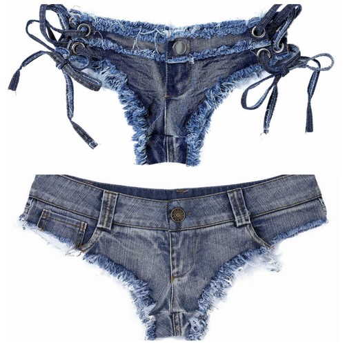 Sexy Women Ultra Low Rise Mini Denim 