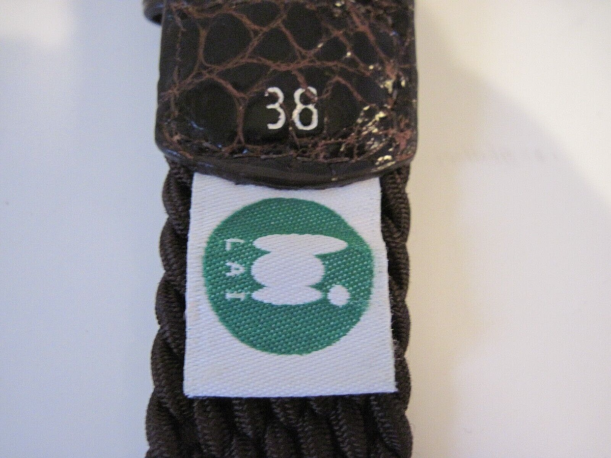 Vintage Lai Woven And Alligator Leather Belt 44inches Sovereign Grade Dark Brown Hand Woven Alligator Belt  main image 3