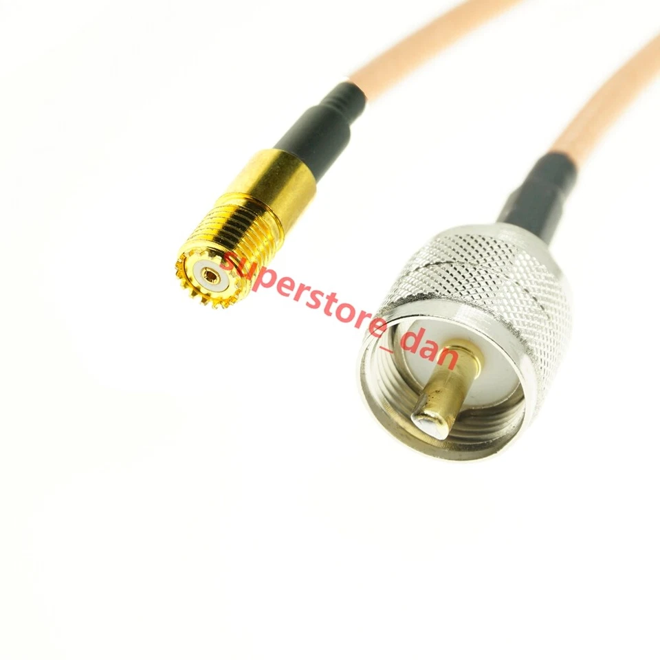 UHF Male PL-259 to MINI UHF Female MINIUHF connector RF Pigtail rg142 Cable - Image 1 of 1