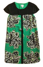 Maeve Ayame Silk Dress Size 6 Green Motif  ANTHROPOLOGIE