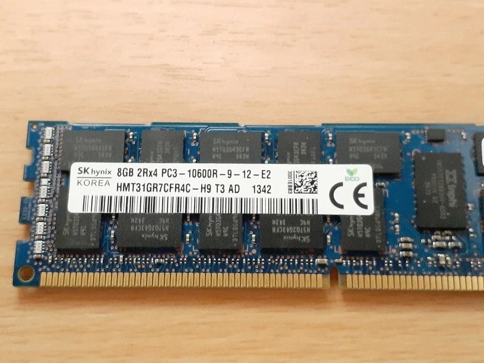  Hynix 8GB 2Rx4 PC3-10600R-9-12-E2 HMT31GR7CFR4C-H9 T3 AD  Server Memory - Image 2 of 3