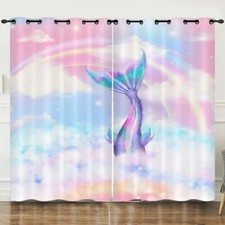 Curtains Eyelet Blackout Opaque Decor Bedroom/Living Room/Door Colorful Mermaids