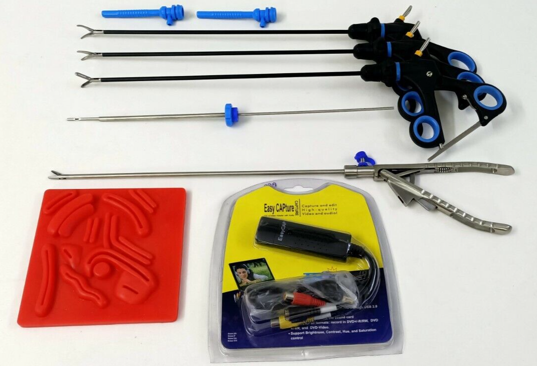 Kit D'entraînement Laparoscopique 4 Pièces 5mmx330mm Réutilisable - Qualité Médicale Acier Inox