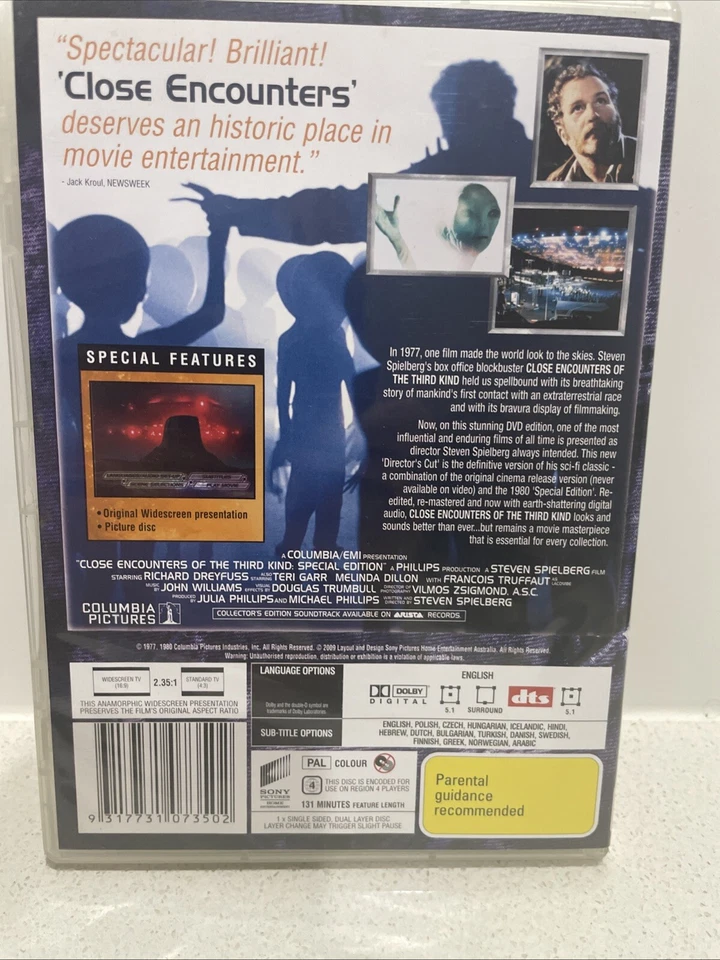 Close Encounters Of The Third Kind (DVD, 1977) Reg 4 Steven Speilberg - Image 3 of 4