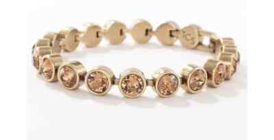 Touchstone Crystals by Swarovski BRONZE GODDESS Ice Bracelet Oxidized 7 1/4''''
