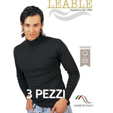 3 Maglie Uomo Lupetto caldo cotone Leable art 349 100% Cotone Felpato 