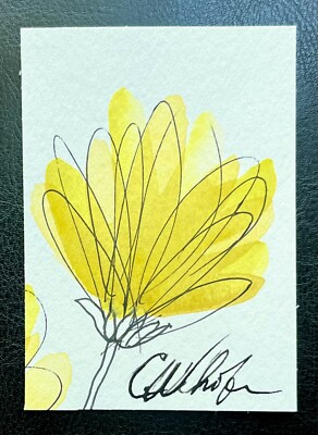 ACEO, ATC Artist Trading Card, Watercolor Black Eyed Susan Flower C23