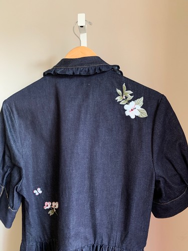 kate spade New York Embroidered Denim Shirtdress Dress Women’s Size 4 - NWT - Picture 4 of 4