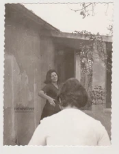 Behind The Lens In Front Of A Smile Intruder in Frame Unusual Snapshot Old Photo