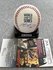 LOS ANGELES DODGERS- MAX MUNCY AUTOGRAPH 2020 WORLD SERIES LOGO BASEBALL JSA 