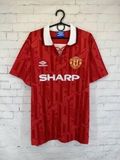 MANCHESTER UNITED 1992 1994 VINTAGE RETRO FOOTBALL SHIRT JERSEY HOME SIZE L