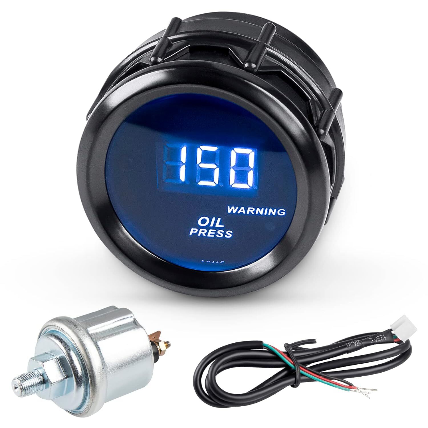 2" 52mm Electronic Oil Pressure Gauge Kit 0-150 PSI Oil Press Meter with Sensor